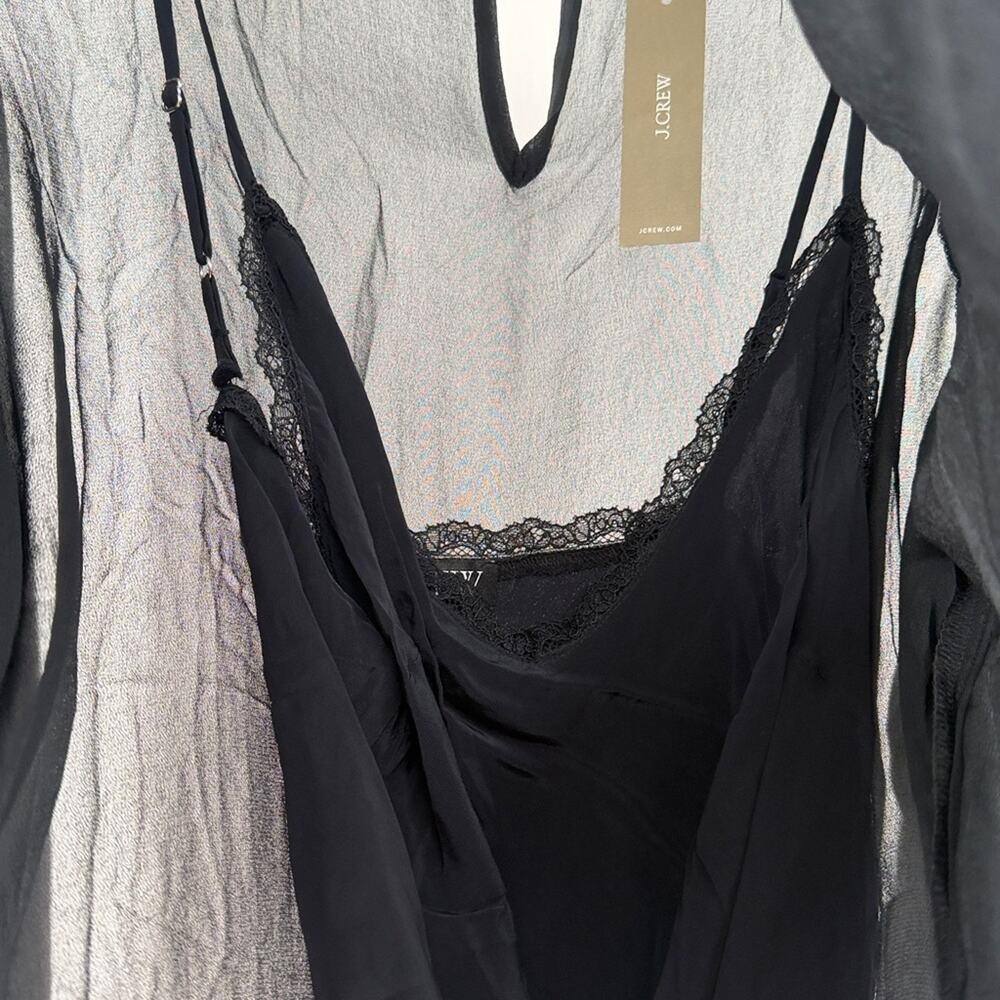 J. Crew Women's Ruffleneck top in chiffon - Black - Small - New with tags - Picture 5 of 12